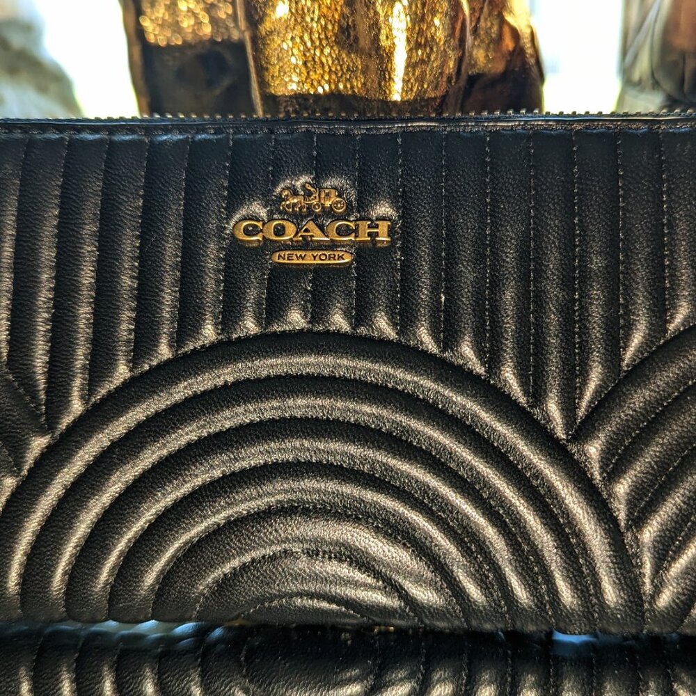 Coach art Deco quilted accordion wallet